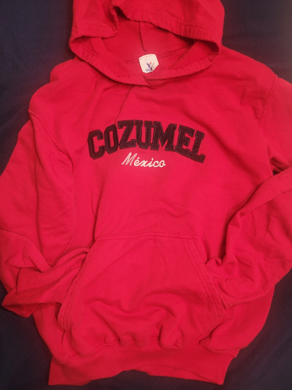 Red "Cozumel México" Embroidered Hoodie